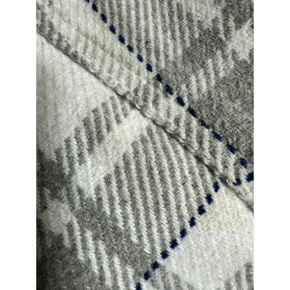 Zara Men's Plaid Shacket Button Up Hooded Shirt Jacket Cream Gray Black size L - Picture 12 of 12